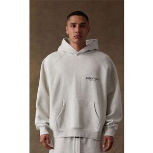 Fear of God Essentials Light Oatmeal Hoodie LRG‎ Size